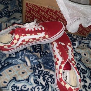 Red checkered Vans